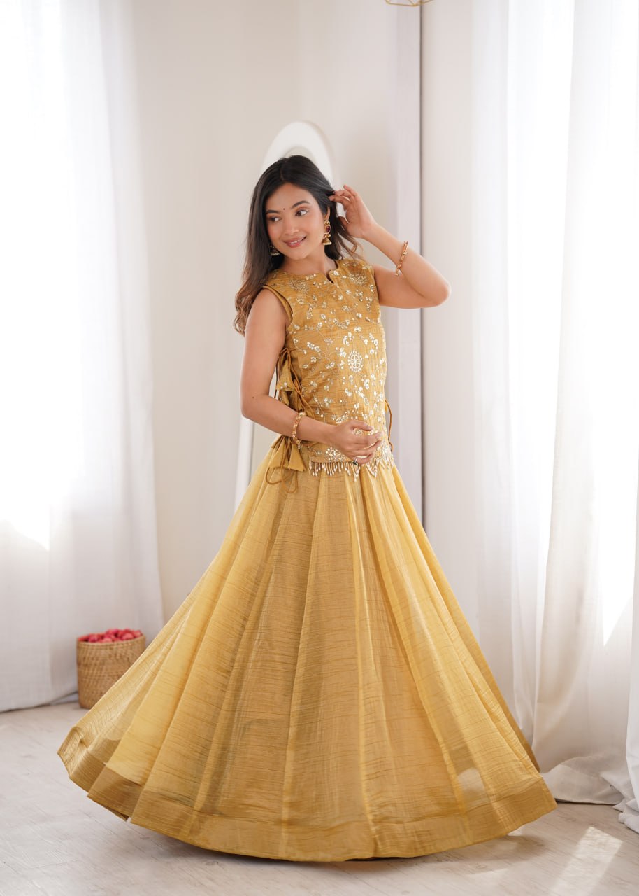Zari Work Lehenga Koti Set