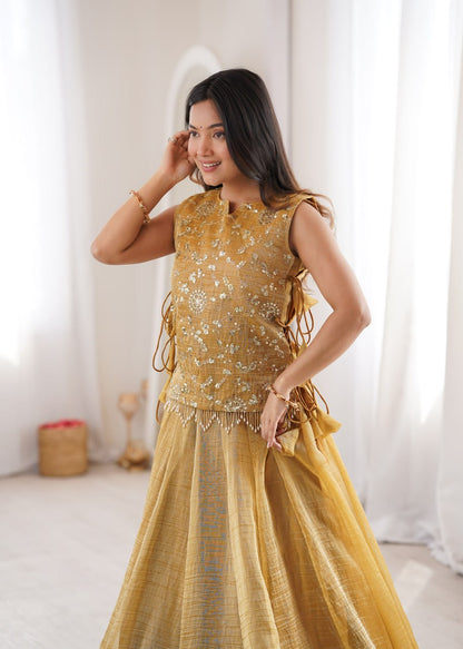 Zari Work Lehenga Koti Set