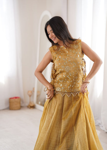 Zari Work Lehenga Koti Set