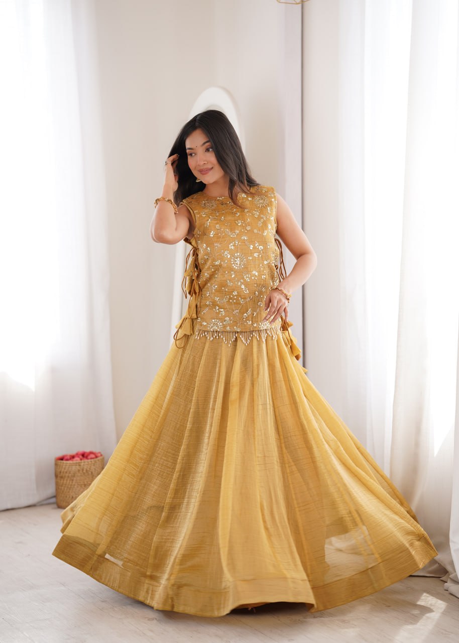 Zari Work Lehenga Koti Set