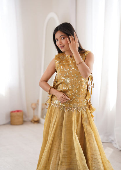 Zari Work Lehenga Koti Set