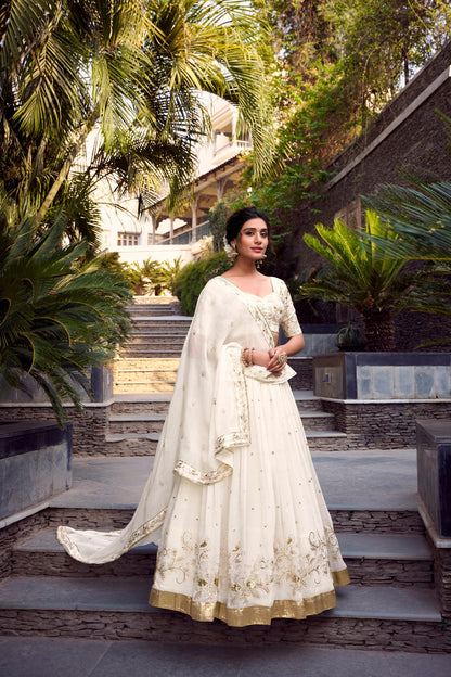 Off-white Wedding Lehenga