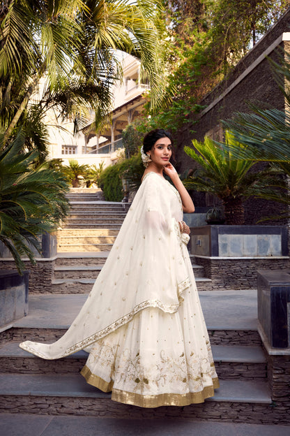 Off-white Wedding Lehenga