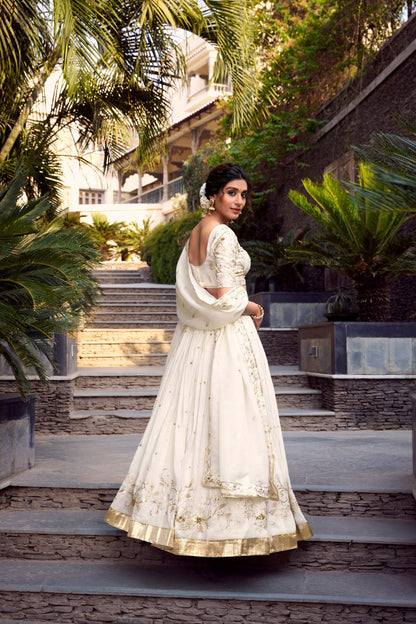 Off-white Wedding Lehenga