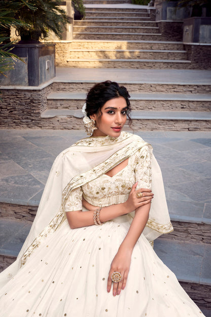 Off-white Wedding Lehenga
