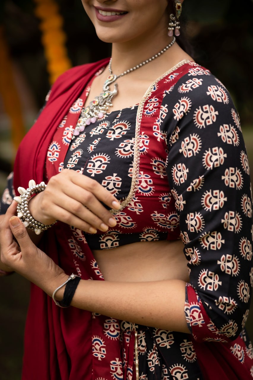 Traditional Ajarakh Prints | Navratri Chaniya Choli