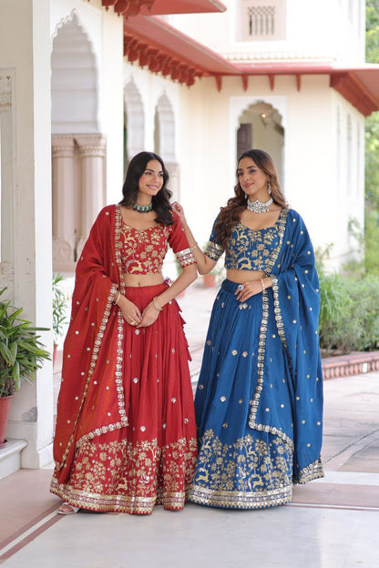 Vichitra Silk Wedding Lehenga