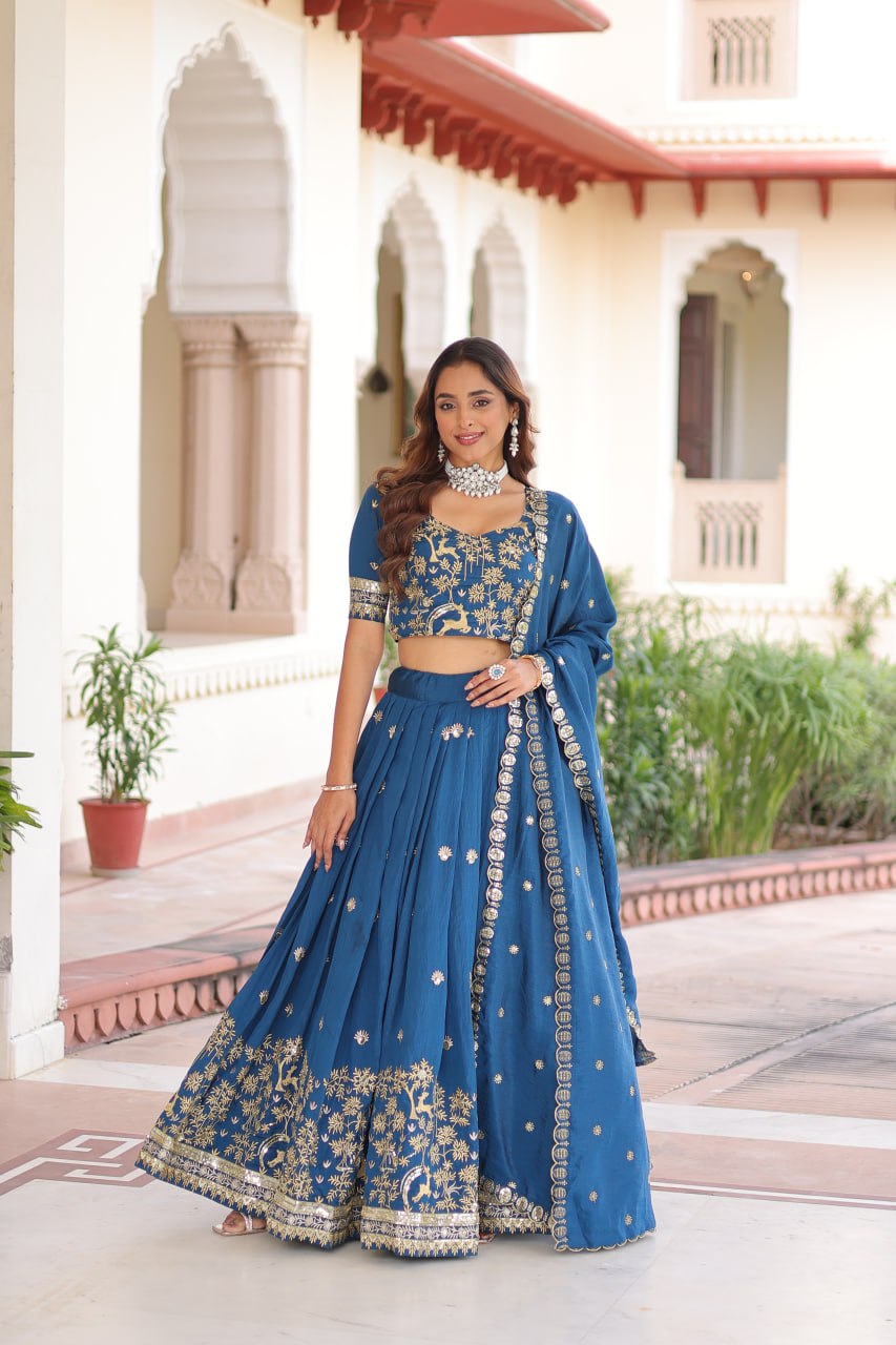 Vichitra Silk Wedding Lehenga