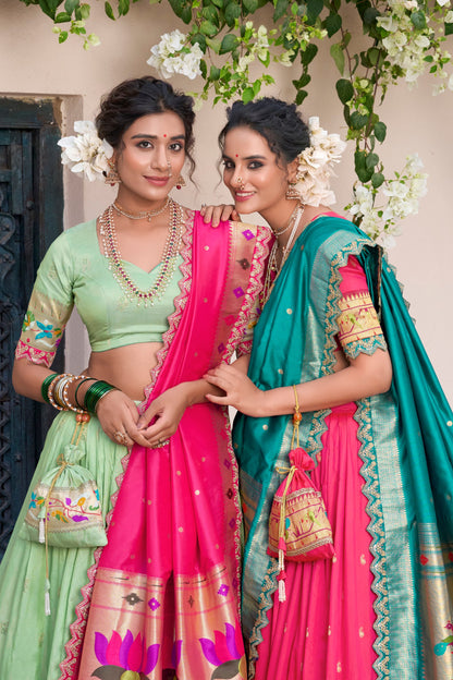 Jacquard Silk Paithani Lehenga Choli