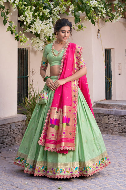 Jacquard Silk Paithani Lehenga Choli