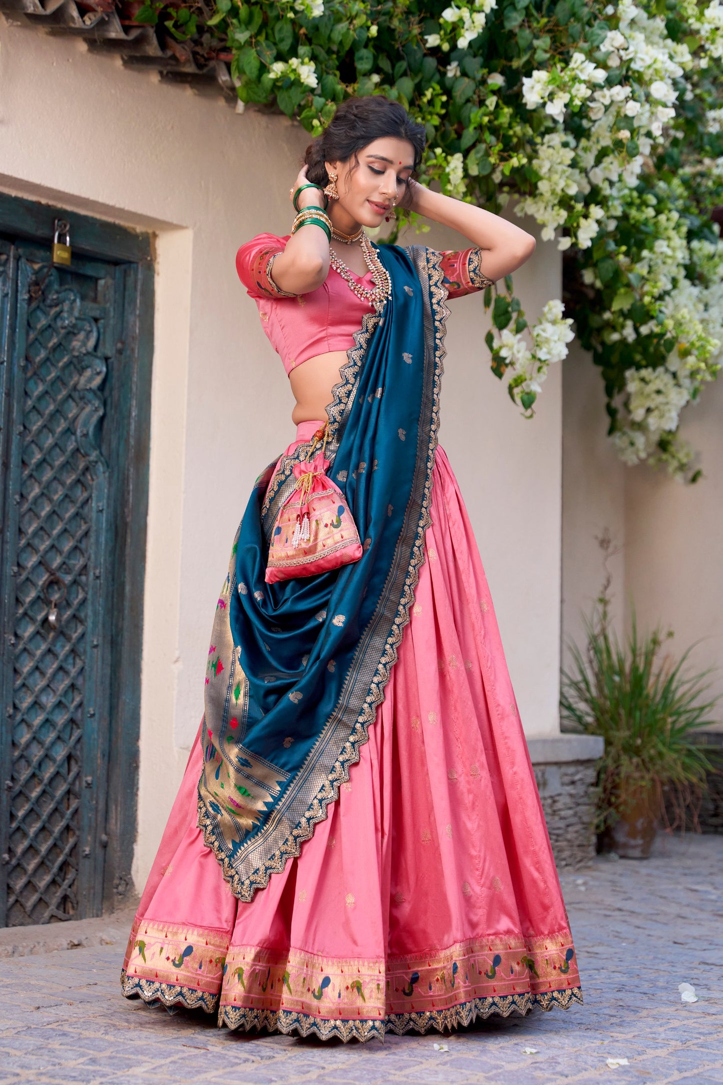 Jacquard Silk Paithani Lehenga Choli