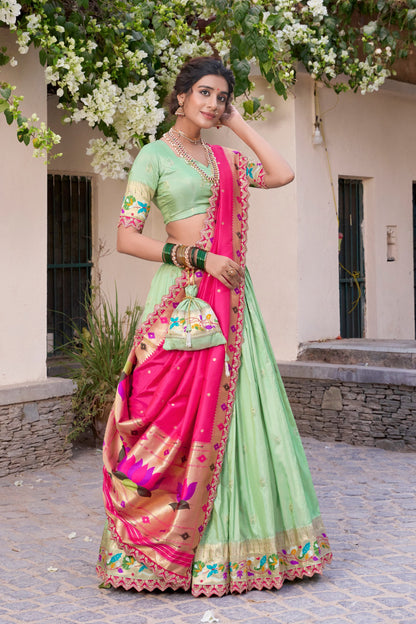 Jacquard Silk Paithani Lehenga Choli