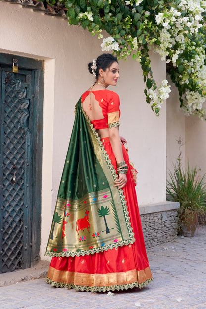 Jacquard Silk Paithani Lehenga Choli