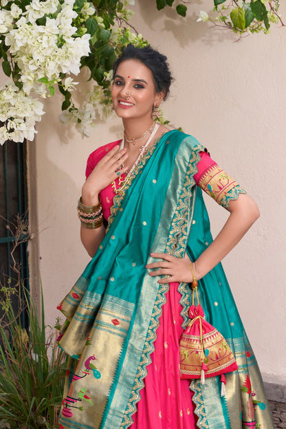 Jacquard Silk Paithani Lehenga Choli