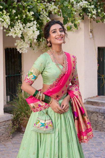 Jacquard Silk Paithani Lehenga Choli