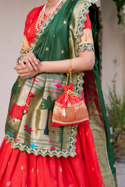 Jacquard Silk Paithani Lehenga Choli