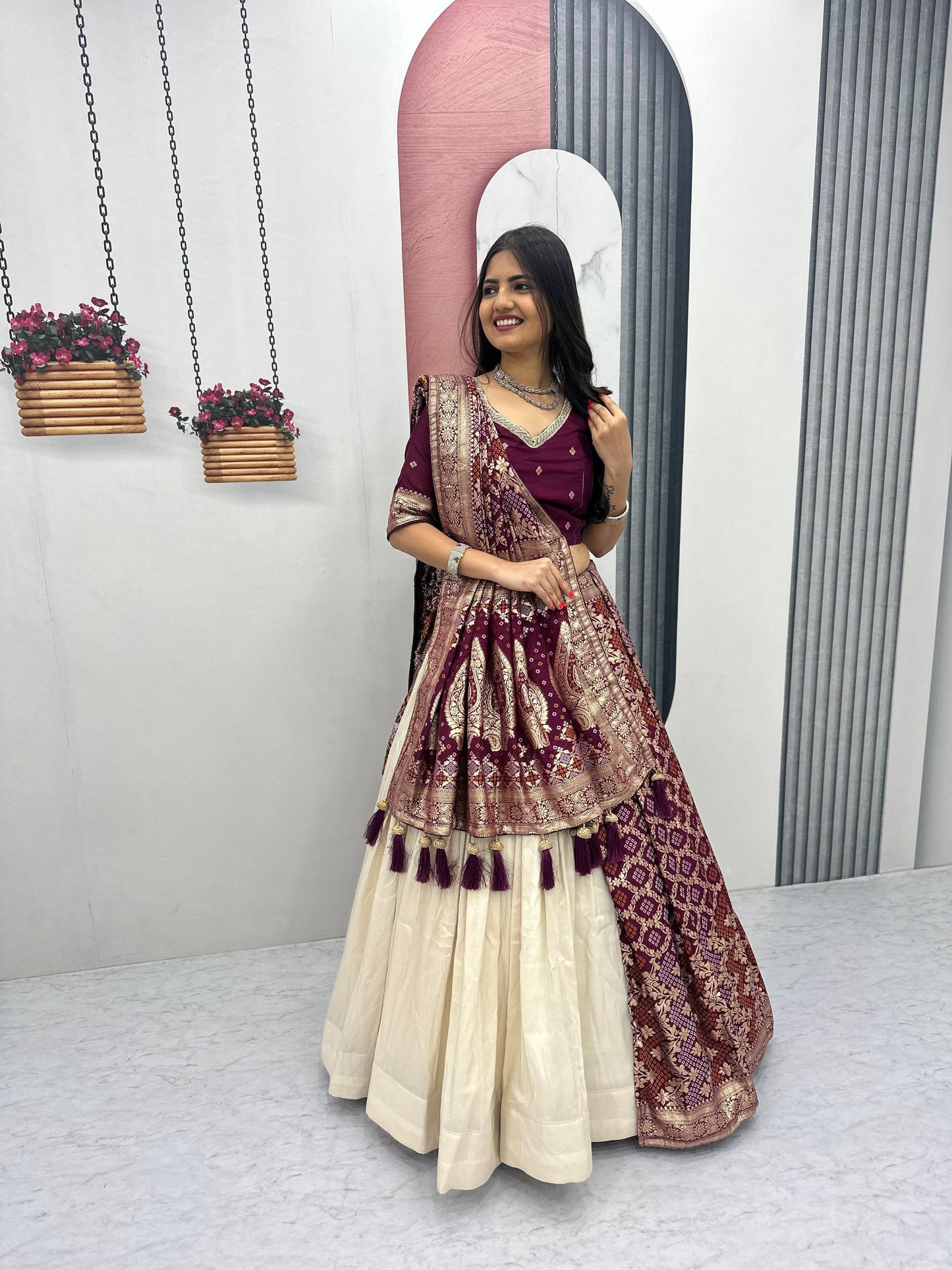 Trending Saree Blouse Lehenga Set