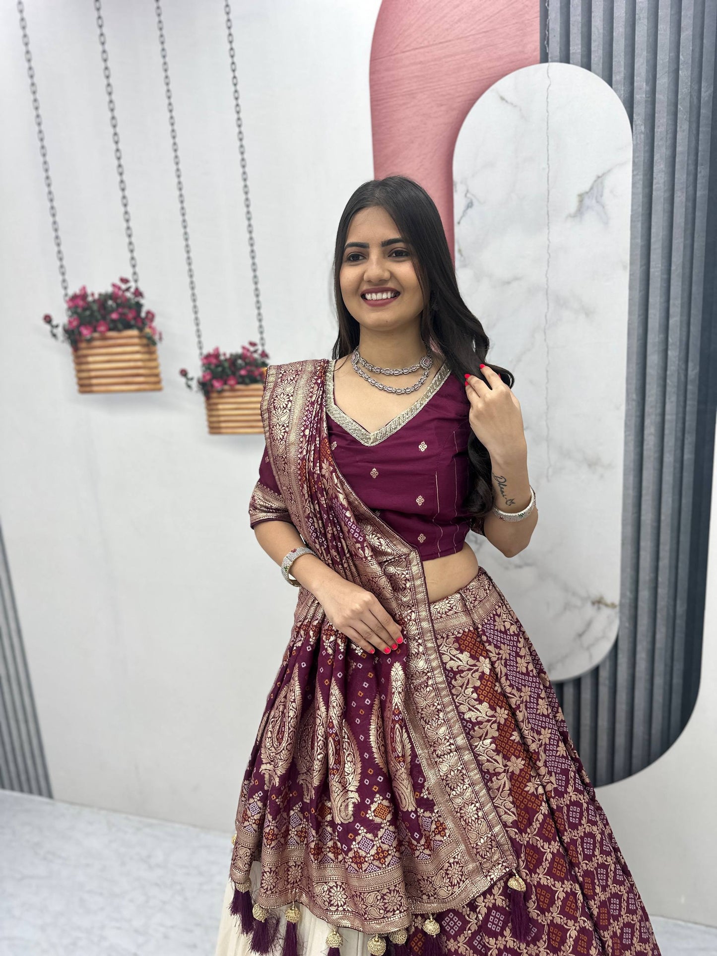 Trending Saree Blouse Lehenga Set