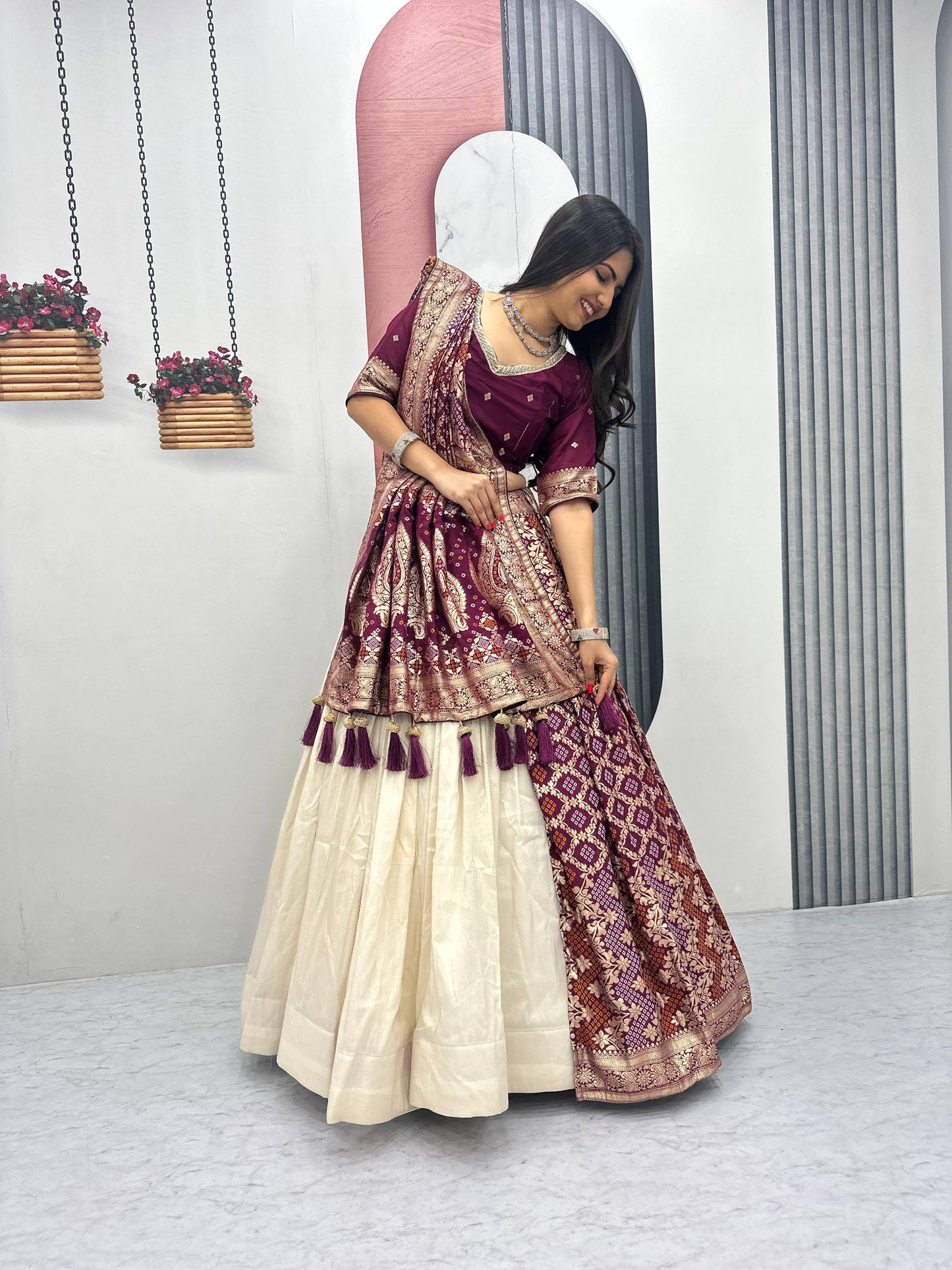 Trending Saree Blouse Lehenga Set