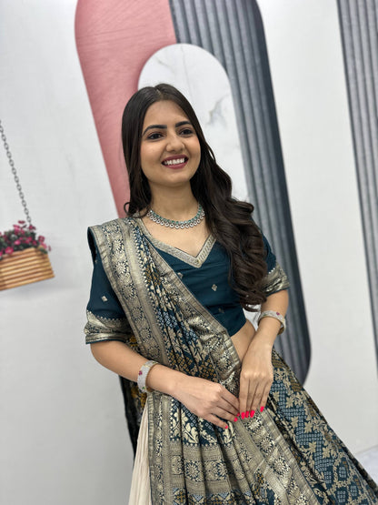 Trending Saree Blouse Lehenga Set