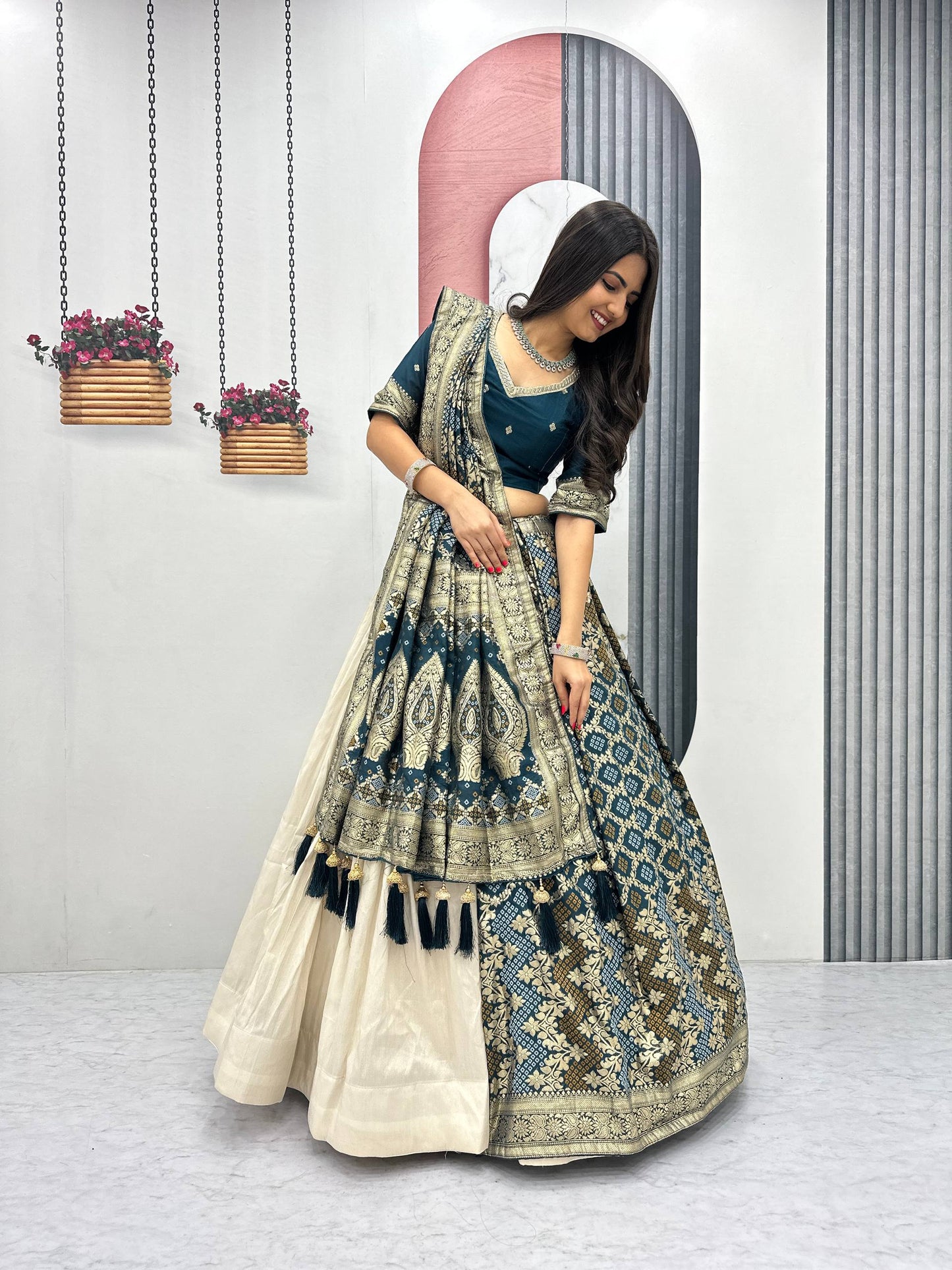 Trending Saree Blouse Lehenga Set