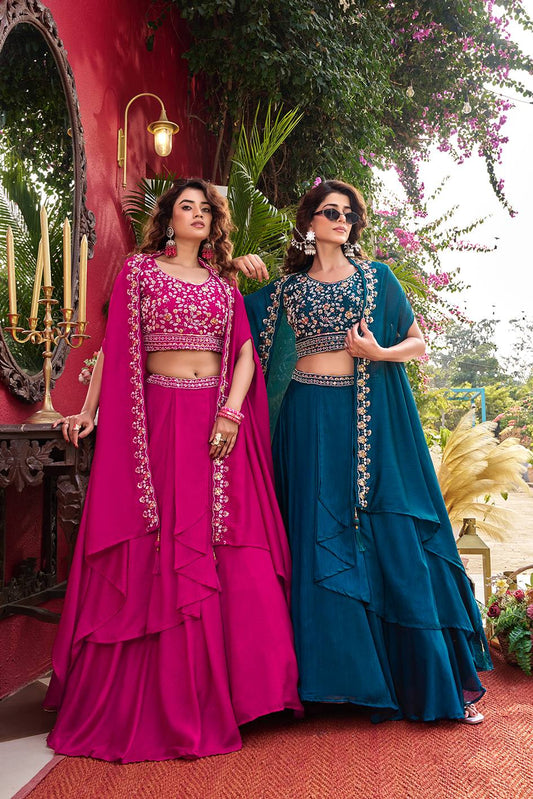 Indo Western Style Three Piece Lehenga Choli