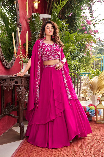 Indo Western Style Three Piece Lehenga Choli