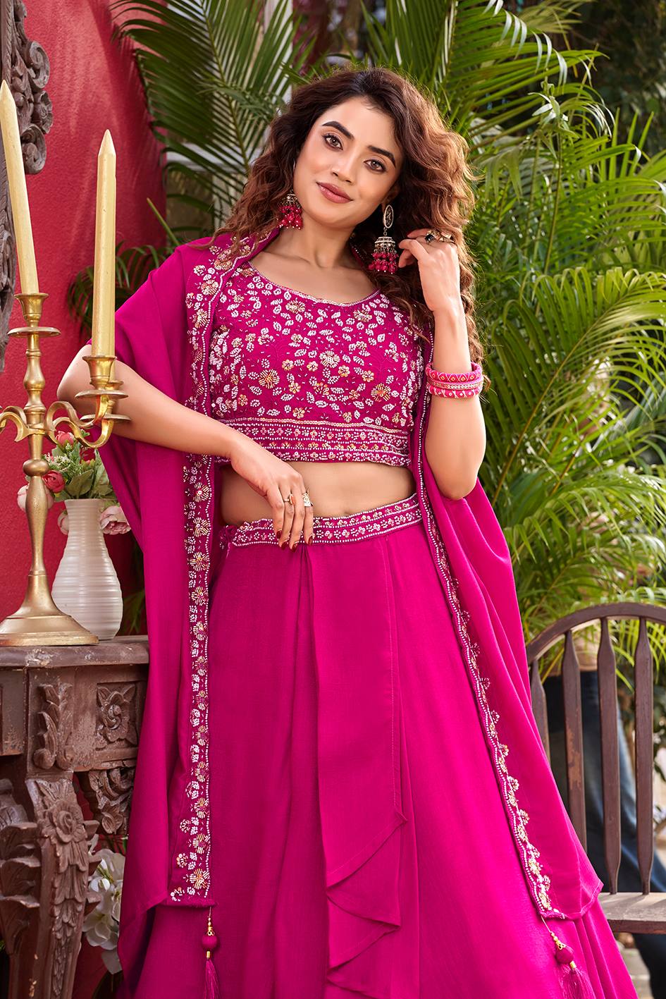Indo Western Style Three Piece Lehenga Choli