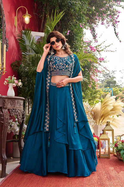Indo Western Style Three Piece Lehenga Choli