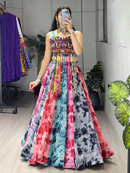Traditional Shibori Prints Lehenga With Fancy Top | Navratri