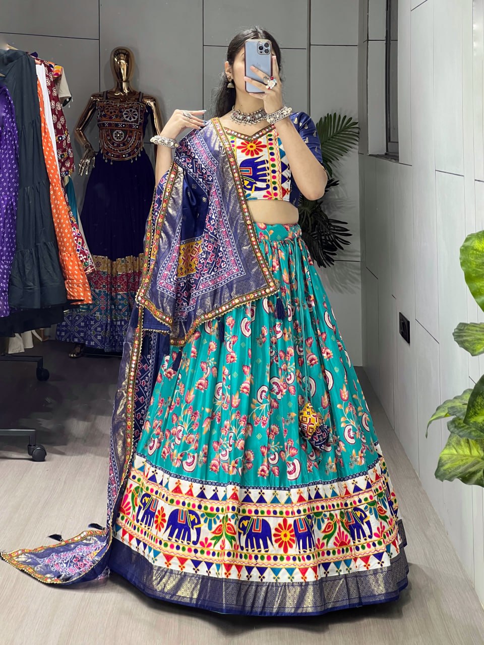 Floral Silk Navratri Choli