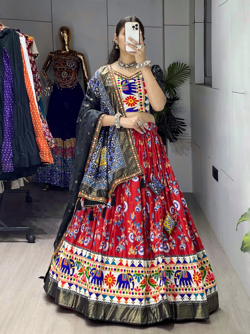 Floral Silk Navratri Choli
