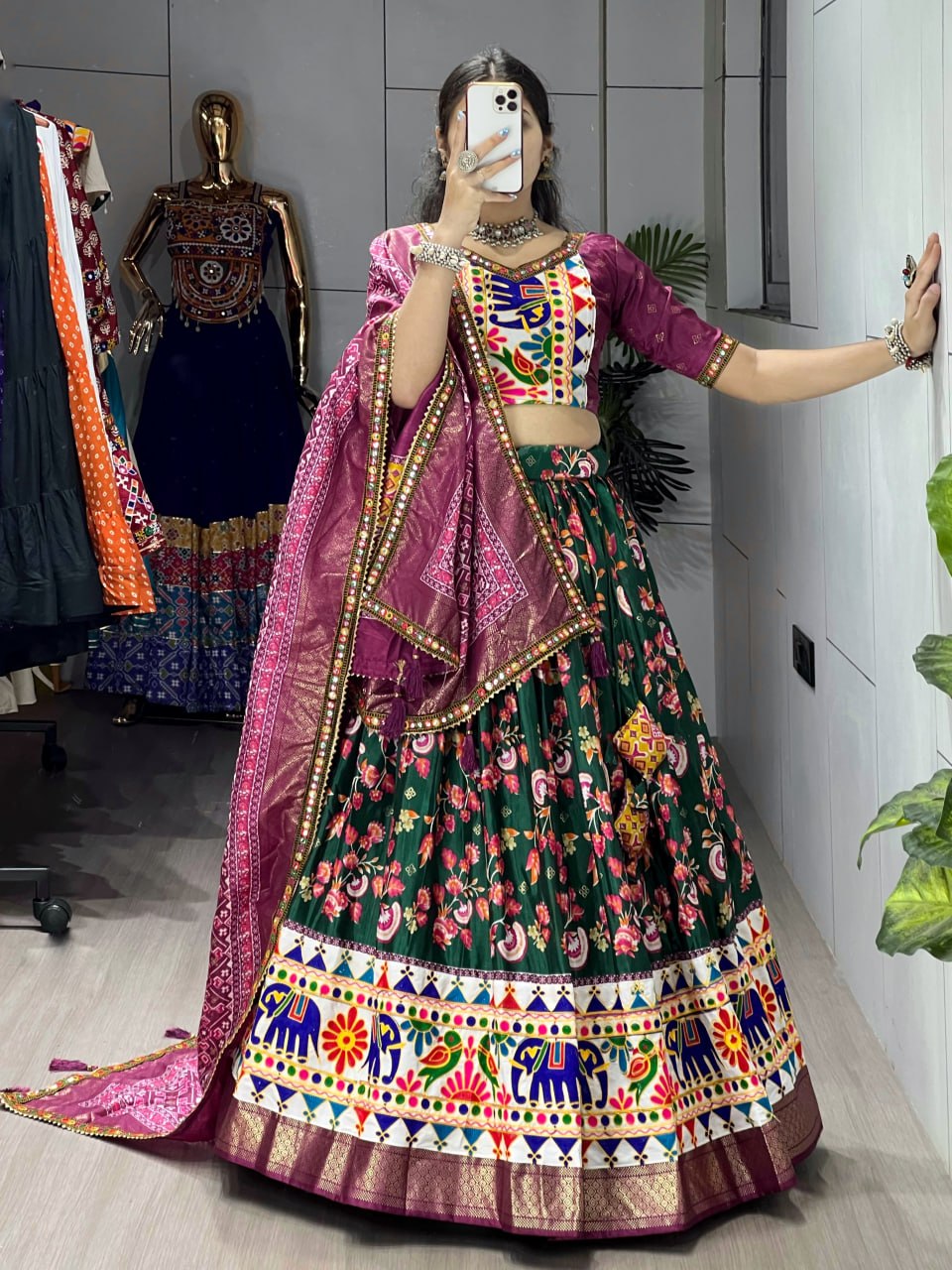 Floral Silk Navratri Choli