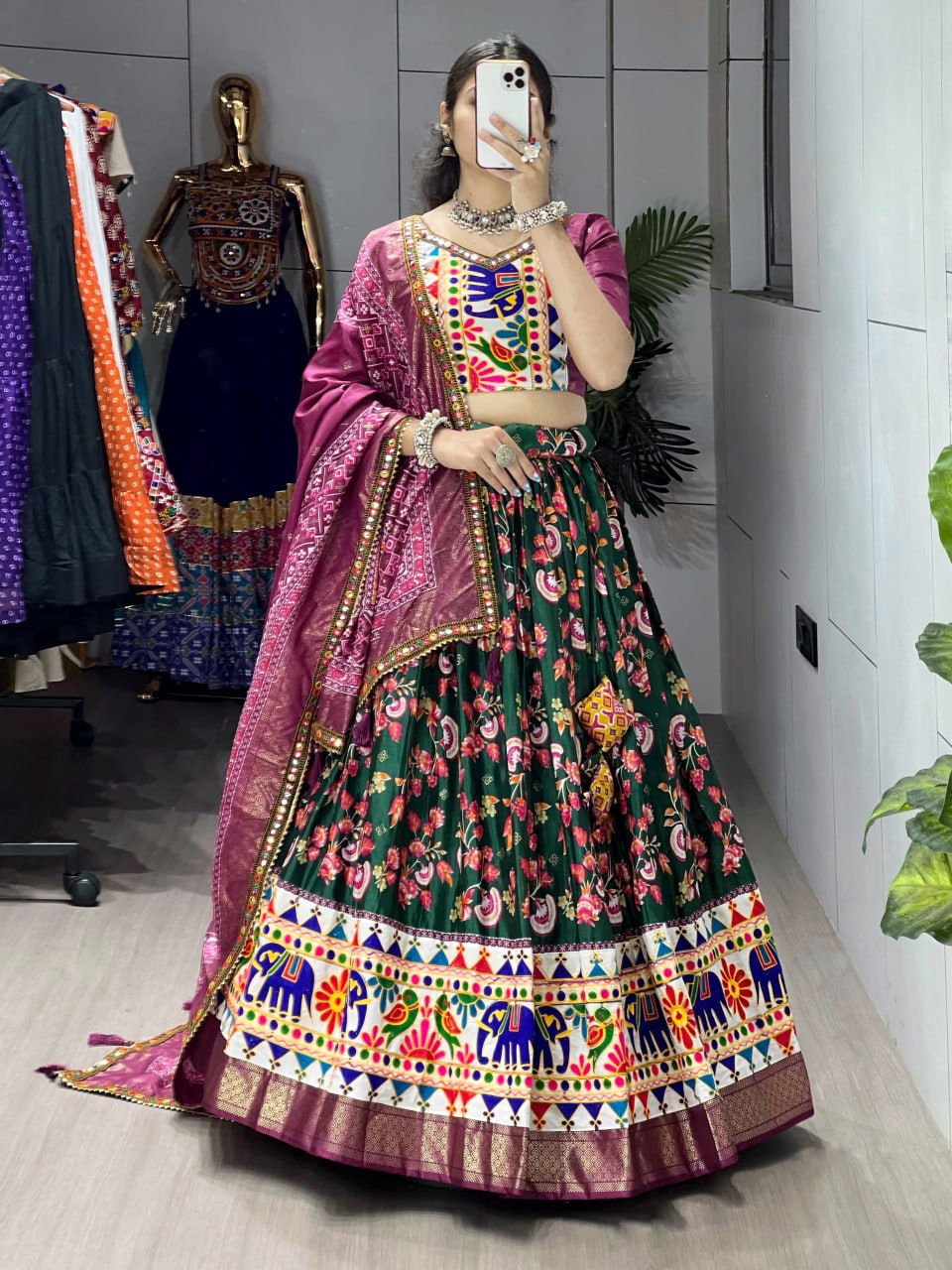 Floral Silk Navratri Choli
