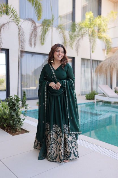 Rangoli Crush Gown Dupatta Set