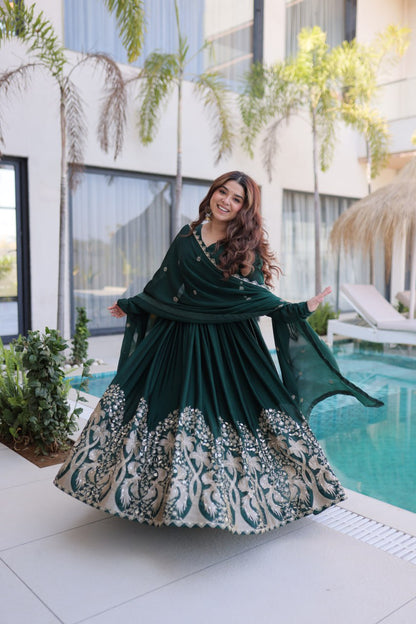 Rangoli Crush Gown Dupatta Set