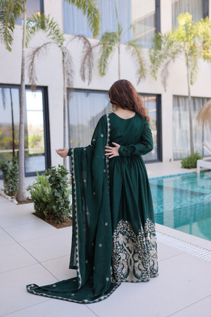 Rangoli Crush Gown Dupatta Set