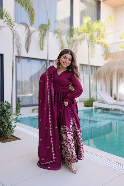 Rangoli Crush Gown Dupatta Set