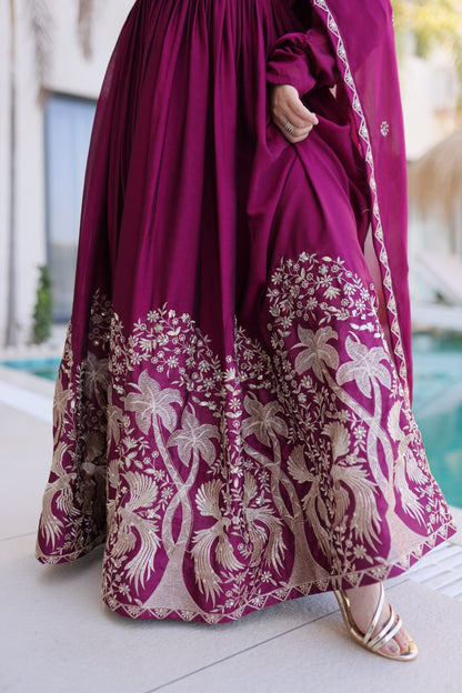 Rangoli Crush Gown Dupatta Set