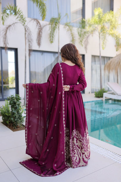 Rangoli Crush Gown Dupatta Set
