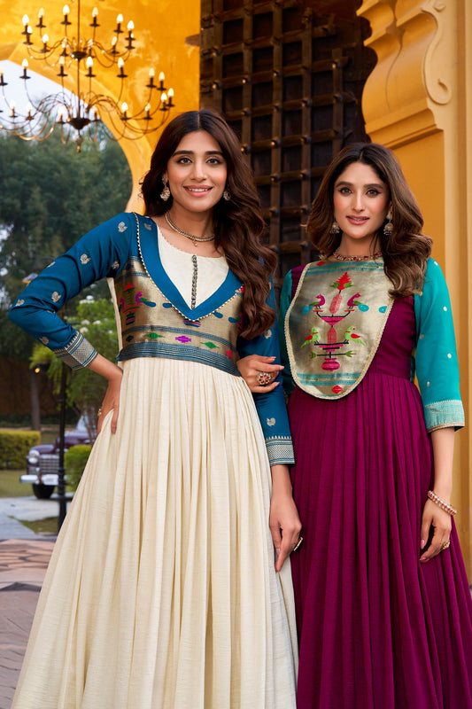 Vichitra Silk Gown