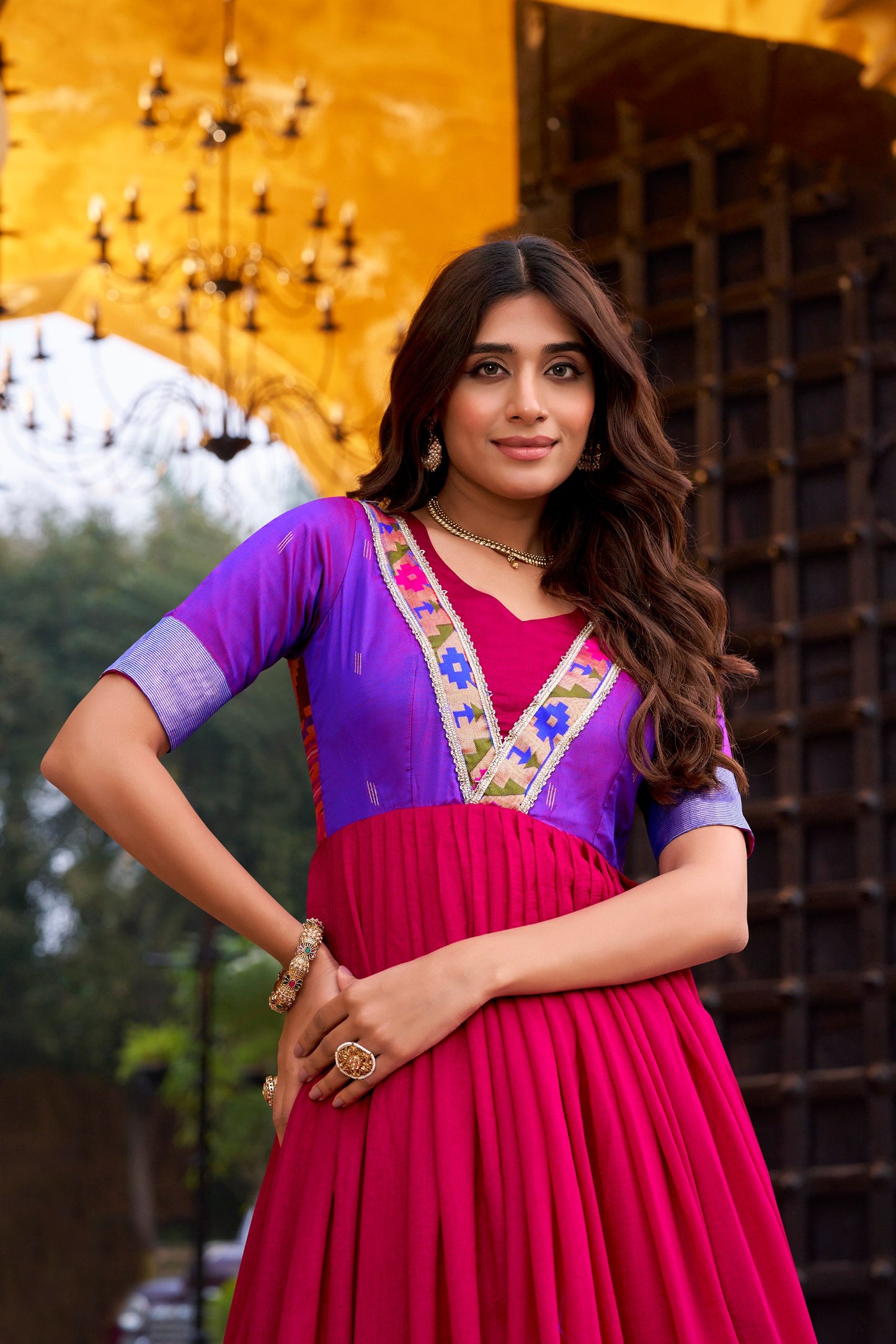 Vichitra Silk Gown