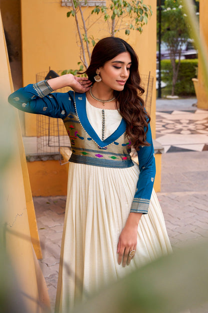 Vichitra Silk Gown