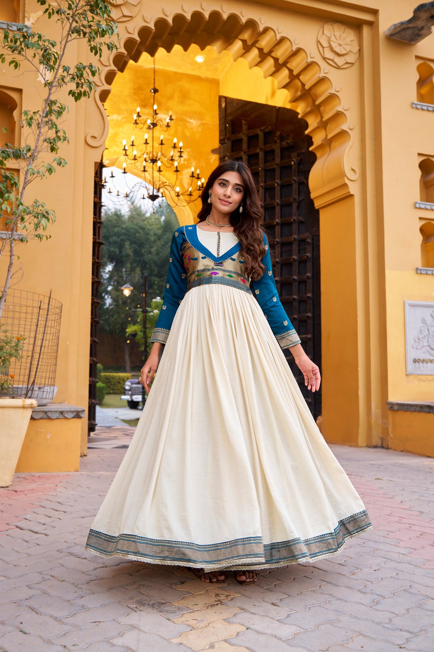 Vichitra Silk Gown