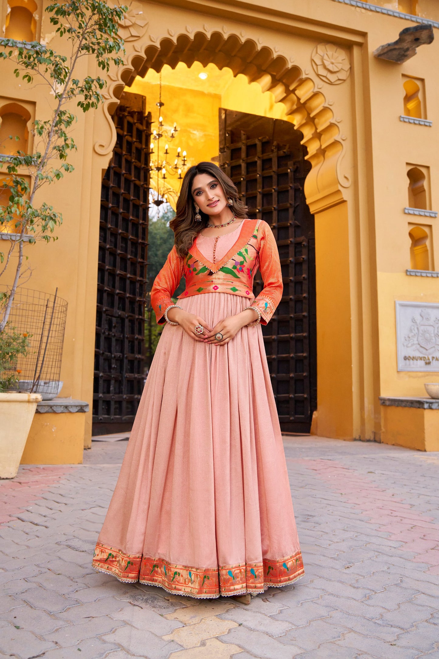 Vichitra Silk Gown
