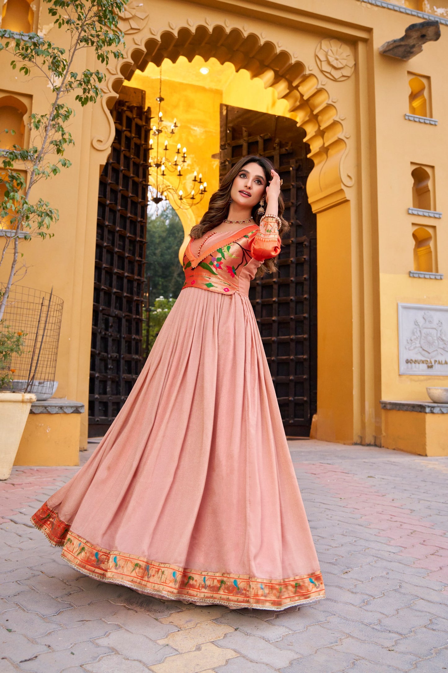 Vichitra Silk Gown