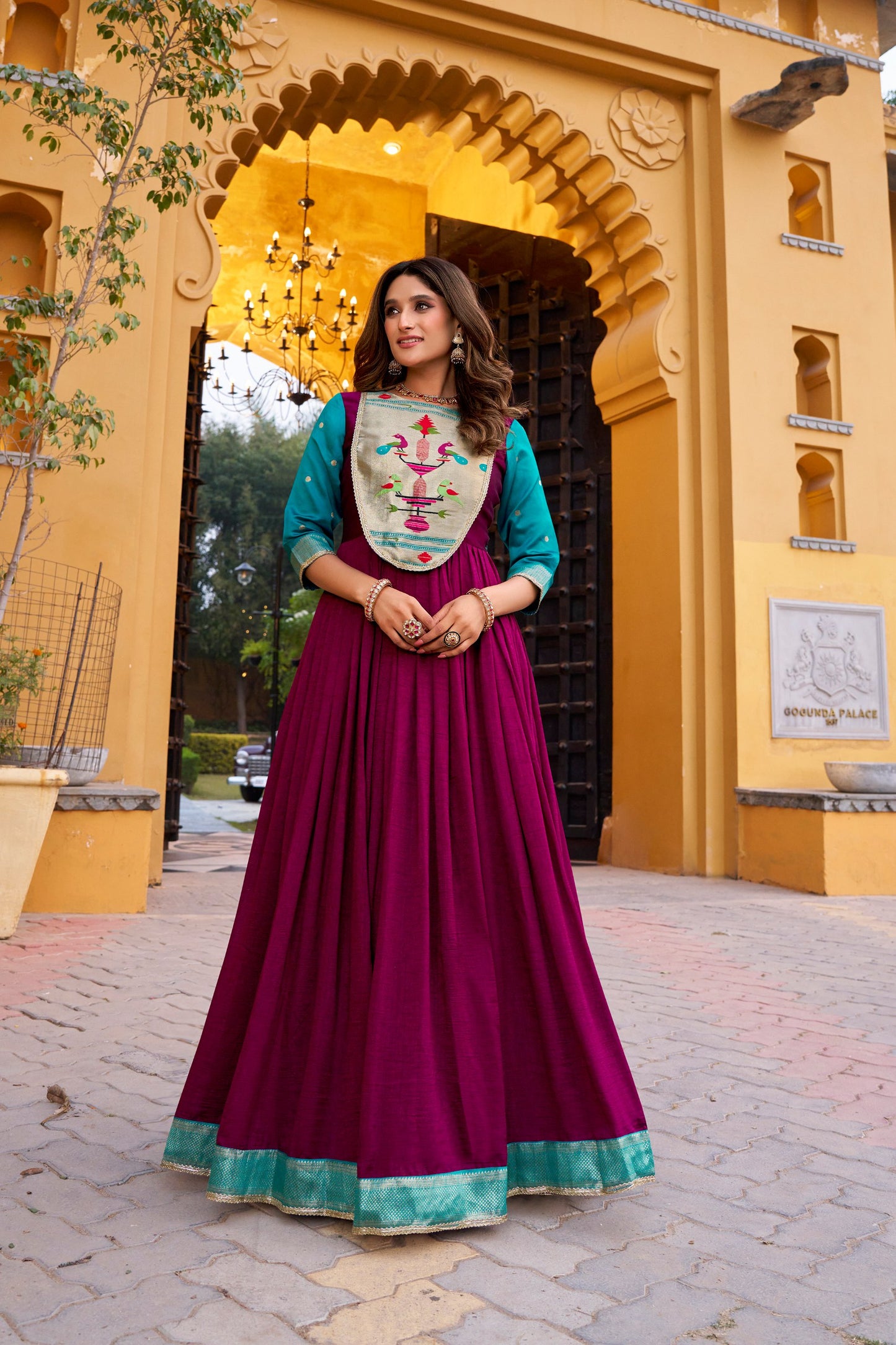 Vichitra Silk Gown