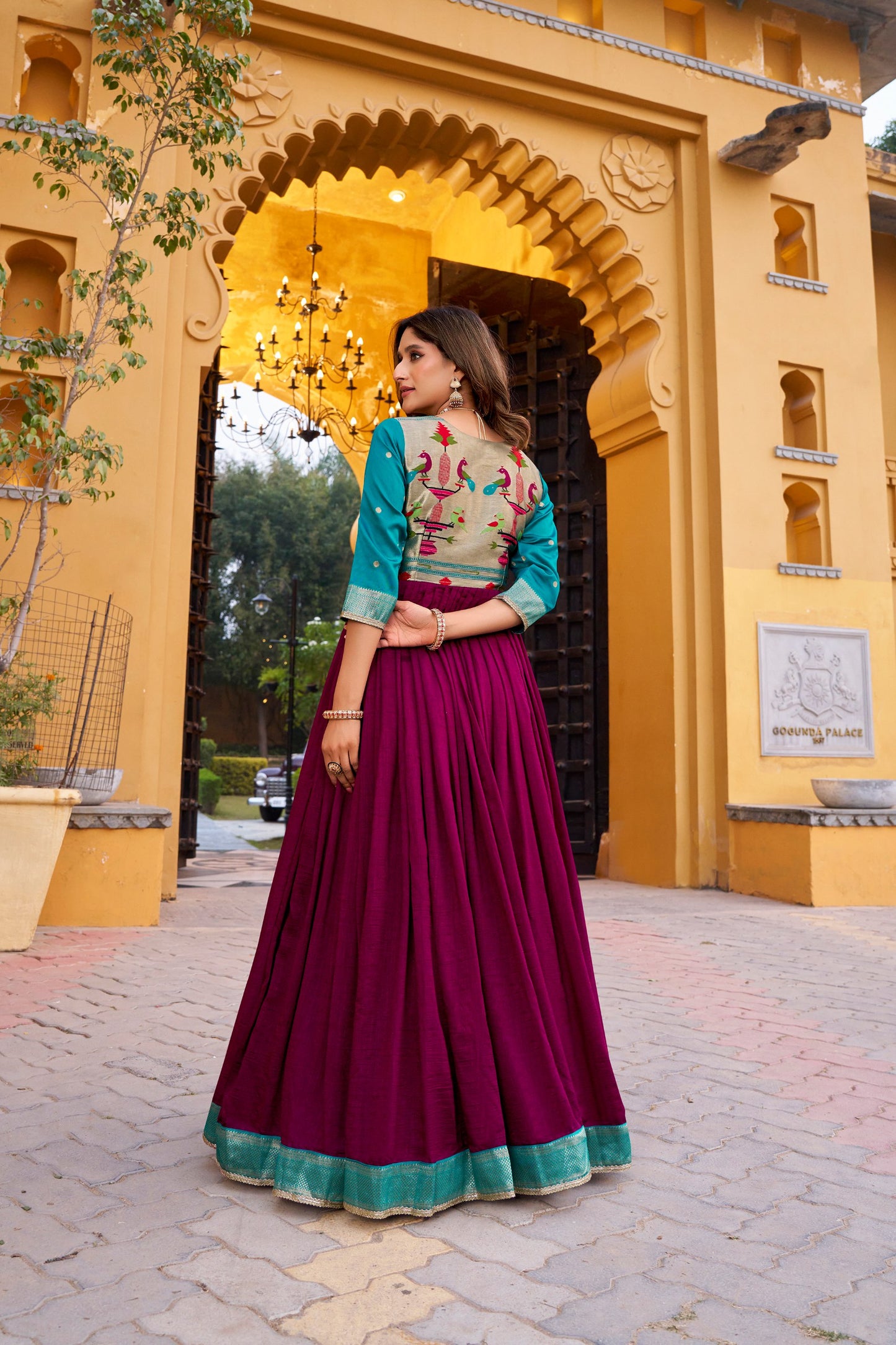 Vichitra Silk Gown