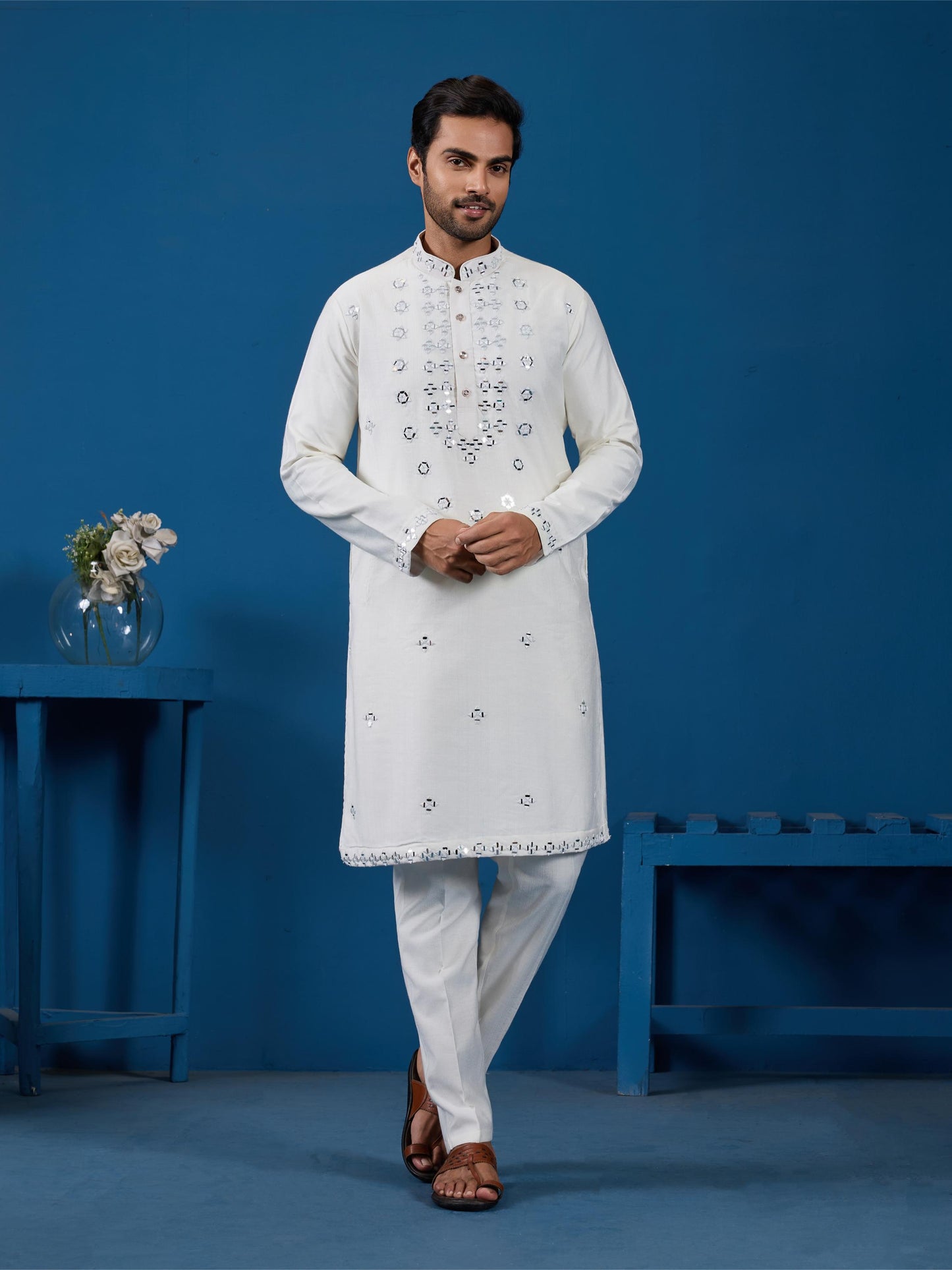New Exclusive Festival Real Mirror Work Mens Wear Kurta Bottom Collection
