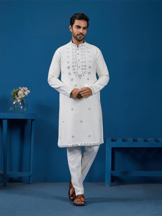 New Exclusive Festival Real Mirror Work Mens Wear Kurta Bottom Collection